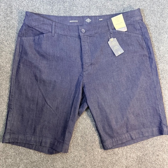 St. John's Bay Pants - St Johns Bay Womens Plus 22W Bermuda Shorts Mid Rise Dark Rinse Denim New